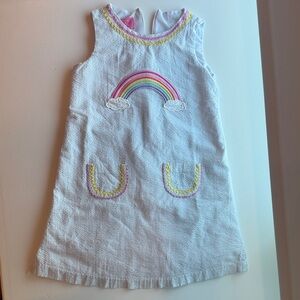 Claire and Charlie Searsucker rainbow dress
